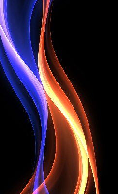 Verduisterend binnengordijn in oranje en blauwe animatie