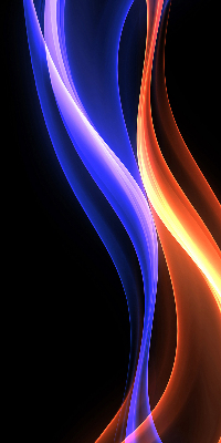 Verduisterend binnengordijn in oranje en blauwe animatie