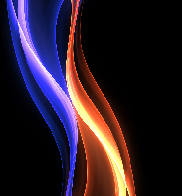 Verduisterend binnengordijn in oranje en blauwe animatie