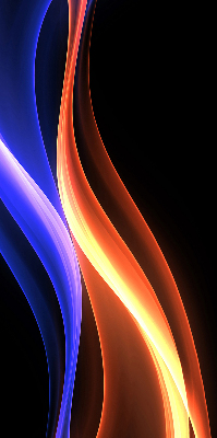 Verduisterend binnengordijn in oranje en blauwe animatie