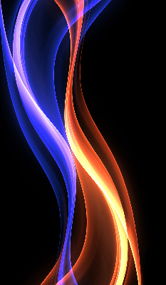 Verduisterend binnengordijn in oranje en blauwe animatie