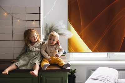 Verduisterend rolgordijn voor balkondeur in oranje abstractie