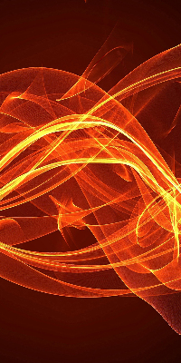 Verduisterend binnengordijn in oranje abstracte uitvoering