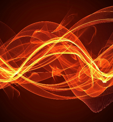 Verduisterend binnengordijn in oranje abstracte uitvoering