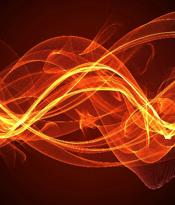 Verduisterend binnengordijn in oranje abstracte uitvoering