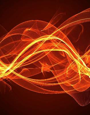 Verduisterend binnengordijn in oranje abstracte uitvoering