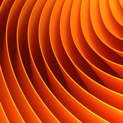 Verduisterend binnengordijn in oranje abstracte uitvoering