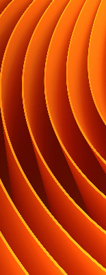 Verduisterend binnengordijn in oranje abstracte uitvoering