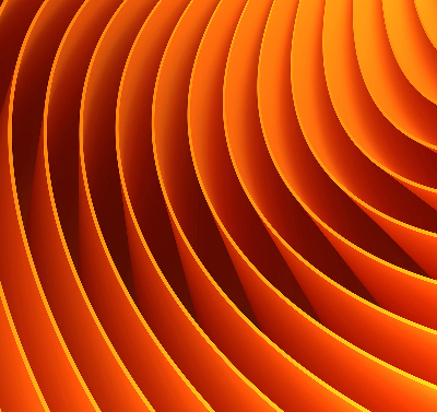 Verduisterend binnengordijn in oranje abstracte uitvoering