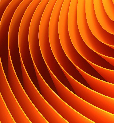 Verduisterend binnengordijn in oranje abstracte uitvoering