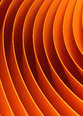 Verduisterend binnengordijn in oranje abstracte uitvoering