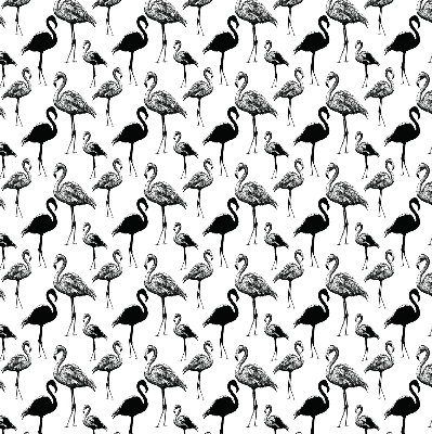 Verduisterend rolgordijn voor balkondeur zwart met flamingo's