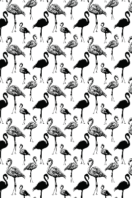 Verduisterend rolgordijn voor balkondeur zwart met flamingo's