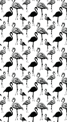 Verduisterend rolgordijn voor balkondeur zwart met flamingo's