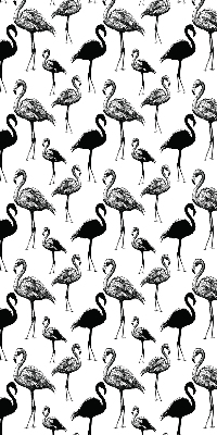 Verduisterend rolgordijn voor balkondeur zwart met flamingo's