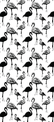 Verduisterend rolgordijn voor balkondeur zwart met flamingo's