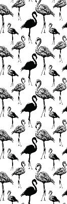Verduisterend rolgordijn voor balkondeur zwart met flamingo's
