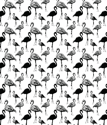 Verduisterend rolgordijn voor balkondeur zwart met flamingo's