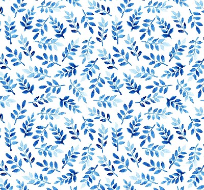 Binnenshuis verduisterend rolgordijn in blauwe bladeren