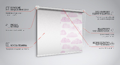 Verduisterend stoffen rolgordijn in de kleur roze wolken