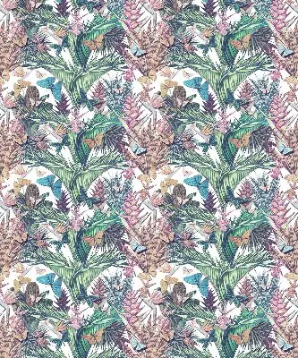 Verduisterend binnengordijn met vlinders op bloemen