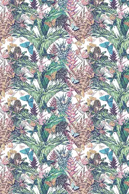 Verduisterend binnengordijn met vlinders op bloemen