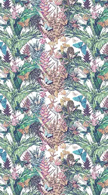 Verduisterend binnengordijn met vlinders op bloemen