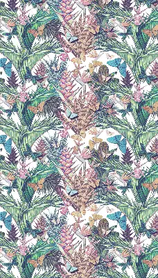 Verduisterend binnengordijn met vlinders op bloemen