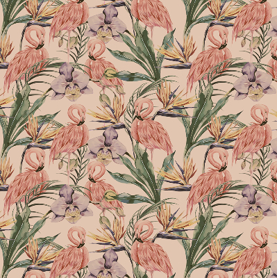 Binnenshuis verduisterend rolgordijn met flamingo's en bloemenprint