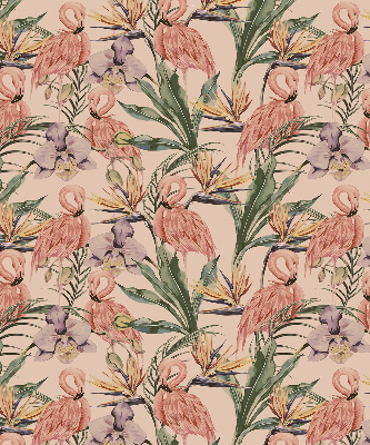 Binnenshuis verduisterend rolgordijn met flamingo's en bloemenprint