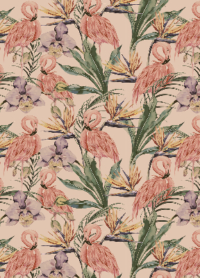 Binnenshuis verduisterend rolgordijn met flamingo's en bloemenprint