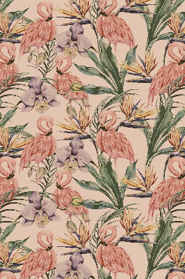 Binnenshuis verduisterend rolgordijn met flamingo's en bloemenprint