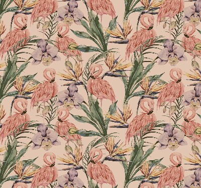 Binnenshuis verduisterend rolgordijn met flamingo's en bloemenprint