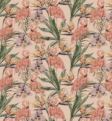 Binnenshuis verduisterend rolgordijn met flamingo's en bloemenprint