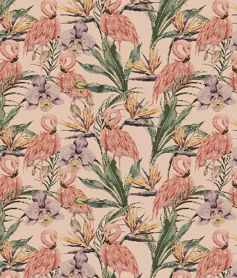Binnenshuis verduisterend rolgordijn met flamingo's en bloemenprint
