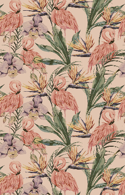 Binnenshuis verduisterend rolgordijn met flamingo's en bloemenprint