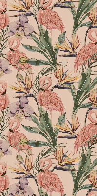 Binnenshuis verduisterend rolgordijn met flamingo's en bloemenprint