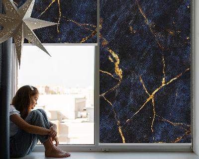 Verduisterend raamrolgordijn voor binnen in marineblauw marmer
