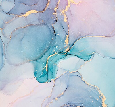 Verduisterend binnengordijn in blauwe marmerlook