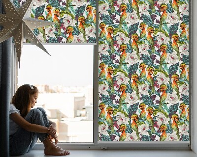 Binnenshuis verduisterend rolgordijn met vogels- en bloemenprint