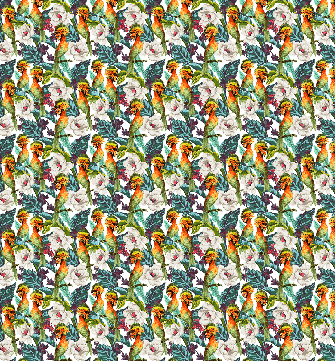 Binnenshuis verduisterend rolgordijn met vogels- en bloemenprint