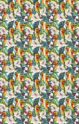 Binnenshuis verduisterend rolgordijn met vogels- en bloemenprint