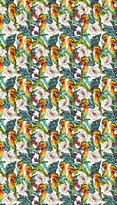Binnenshuis verduisterend rolgordijn met vogels- en bloemenprint