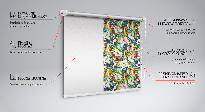 Binnenshuis verduisterend rolgordijn met vogels- en bloemenprint