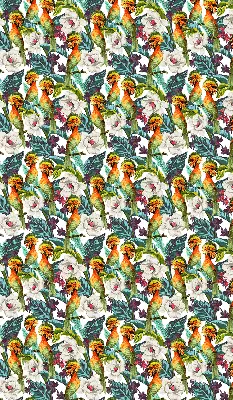Binnenshuis verduisterend rolgordijn met vogels- en bloemenprint