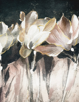 Verduisterend raamrolgordijn voor binnen geschilderde bloemen