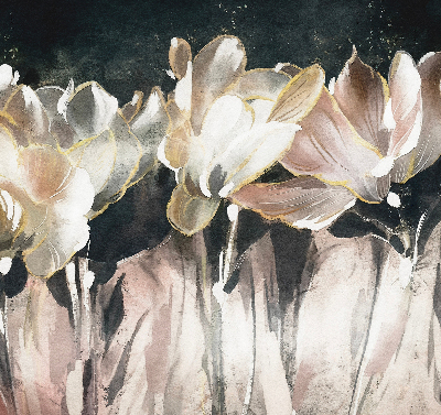 Verduisterend raamrolgordijn voor binnen geschilderde bloemen