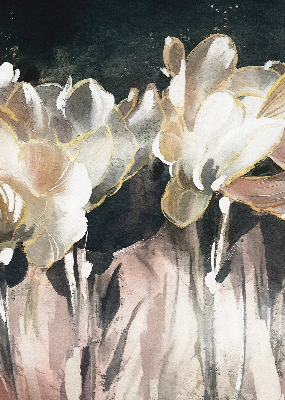 Verduisterend raamrolgordijn voor binnen geschilderde bloemen