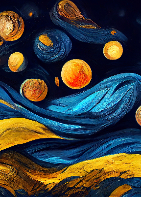 Verduisterend stoffen rolgordijn met de naam Planeten