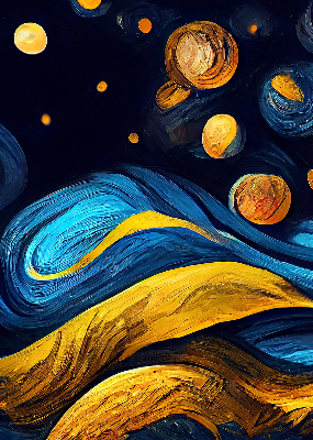 Verduisterend stoffen rolgordijn met de naam Planeten